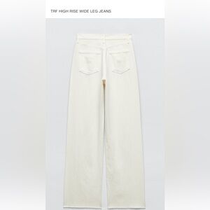 Zara wide leg oyster white jeans sz 10 style 6045/029